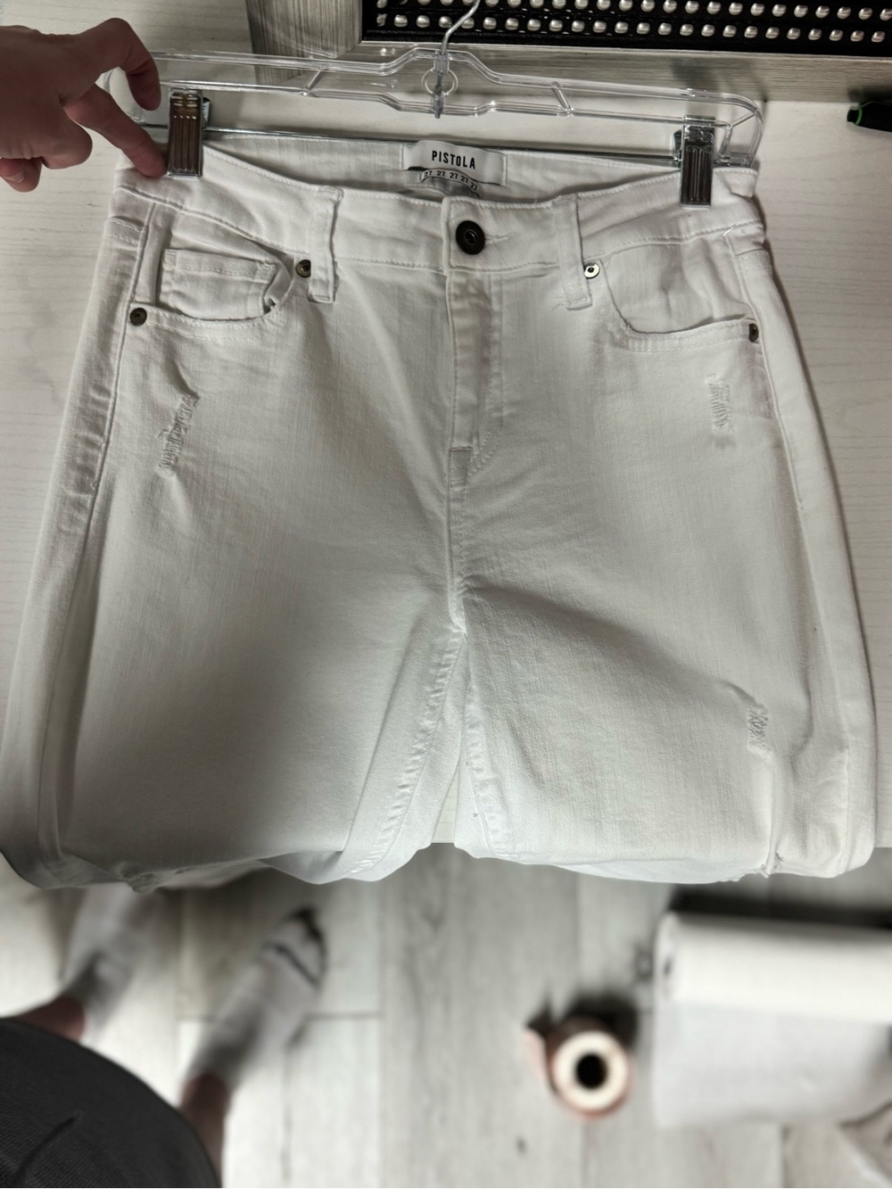 Pistola Crisp White Mid-Rise Denim jeans